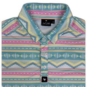 Bad Birdie Men's Aztec Print Polo Short Sleeve Golf Shirt Top Size 3XL